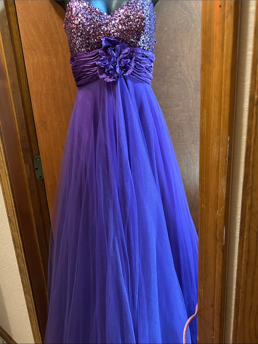 Dancing Queen Purple Sequin Bodice Tulle Gown